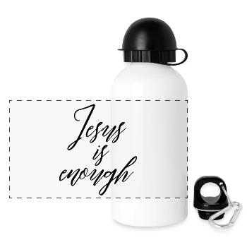 Jesus is enough - Panorama Trinkflasche mit Deckel 500 ml - Weiß - Vorne