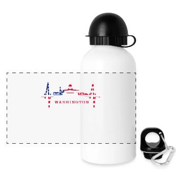 Washington D.C. Skyline Heartbeat USA East Coast - Panoramic Thermal Bottle with Lid 500 ml - white - Front