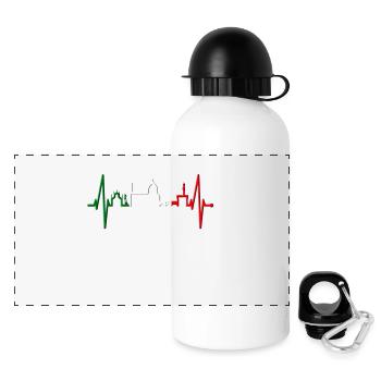 Florence Skyline Italy Heartbeat I Love Firenze - Panoramic Thermal Bottle with Lid 500 ml - white - Front