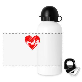 Sylt Skyline Nordsee Herzschlag Nordfriesen Sylter - Panorama Trinkflasche mit Deckel 500 ml - Weiß - Vorne
