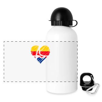 Sylt Skyline Nordsee Herzschlag Nordfriesen Sylter - Panorama Trinkflasche mit Deckel 500 ml - Weiß - Vorne