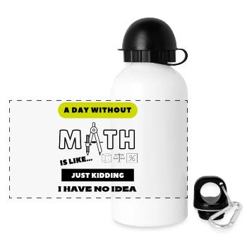 Une journée sans maths, c’est comme... Écolier - Gourde panoramique avec couvercle 500 ml - blanc - Devant