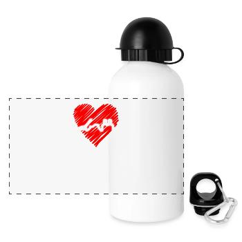 Oslo Skyline Herzschlag Norwegen Liebe I Love Oslo - Panorama Trinkflasche mit Deckel 500 ml - Weiß - Vorne