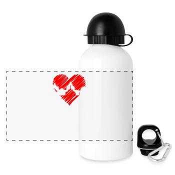 Helsinki Skyline Herzschlag Finnisch Love Finnland - Panorama Trinkflasche mit Deckel 500 ml - Weiß - Vorne