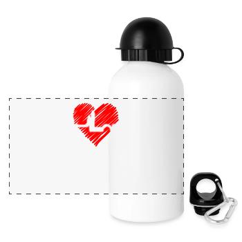 Stockholm Skyline Heartbeat Heart I Love Suède - Gourde panoramique avec couvercle 500 ml - blanc - Devant