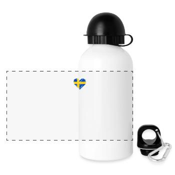 Stockholm Skyline Heartbeat Heart I Love Suède - Gourde panoramique avec couvercle 500 ml - blanc - Devant