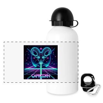 80's Retro Futuristic Capricorn - Panoramic Thermal Bottle with Lid 500 ml - white - Front