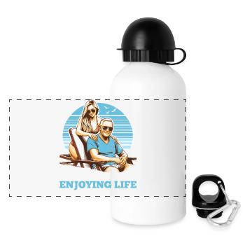 Retirement Life Enjoy Gift - Panoramic Thermal Bottle with Lid 500 ml - white - Front