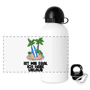 Surfer Urlaub Surfen Sommer Strand Meer Spruch - Panorama Trinkflasche mit Deckel 500 ml - Weiß - Vorne