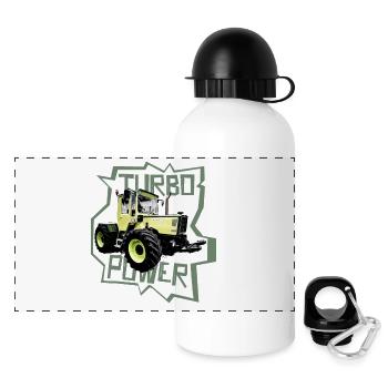 MB trac turbo power traktor - Panorama Trinkflasche mit Deckel 500 ml - Weiß - Vorne