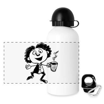 Heiße Tasse - Panorama Trinkflasche mit Deckel 500 ml - Weiß - Vorne