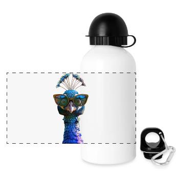 Peacock Blue Peacock Peacock Wheel Peacock Wheel Peacock Wheel - Panoramic Thermal Bottle with Lid 500 ml - white - Front