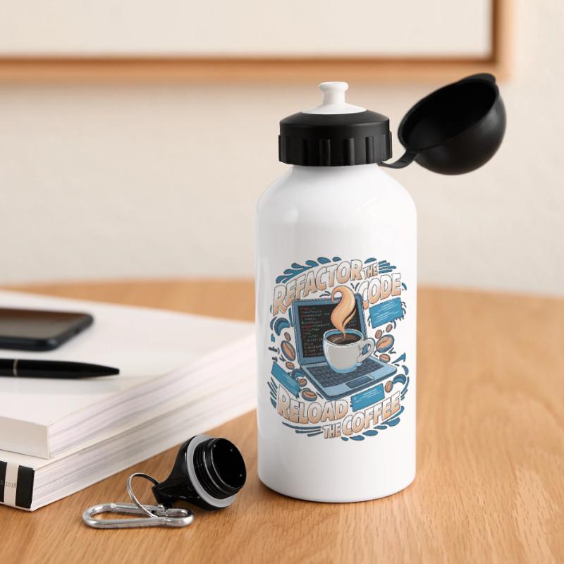 Aus Kaffee Code generieren Programmierer Panorama Trinkflasche mit Deckel 500 ml