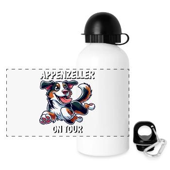 Appenzeller On Tour Funny Dog Design - Panoramic Thermal Bottle with Lid 500 ml - white - Front