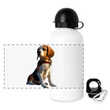 Beagle Welpe Beagles Süßer Hund English Beagle - Panorama Trinkflasche mit Deckel 500 ml - Weiß - Vorne