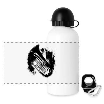 Tuba Drawing - Panoramic Thermal Bottle with Lid 500 ml - white - Front