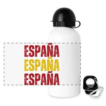 Drapeau de l’Espagne, fierté espagnole - Gourde panoramique avec couvercle 500 ml - blanc - Devant