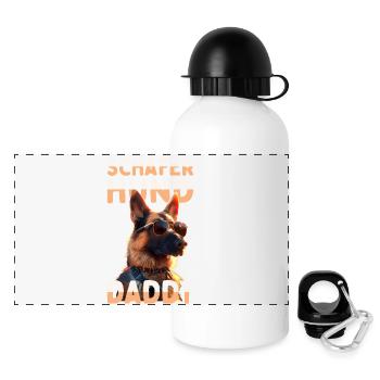 German Shepherd Daddy Dad Dad Father's Day Shepherd Dogs - Panoramic Thermal Bottle with Lid 500 ml - white - Front