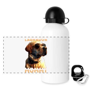 Labrador Mommy Mama Muttertag Labrador Retriever - Panorama Trinkflasche mit Deckel 500 ml - Weiß - Vorne