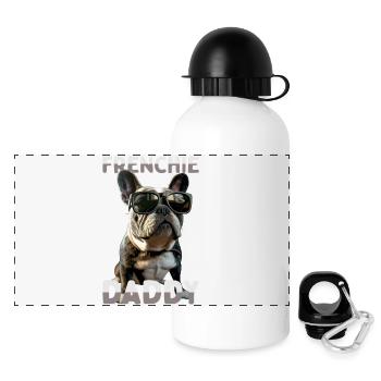 Frenchie Daddy Papa Fête des Pères Dogue Allemand - Gourde panoramique avec couvercle 500 ml - blanc - Devant