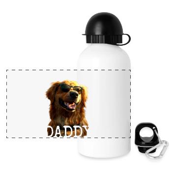 Golden Daddy Dad Father Father's Day Golden Retriever - Panoramic Thermal Bottle with Lid 500 ml - white - Front