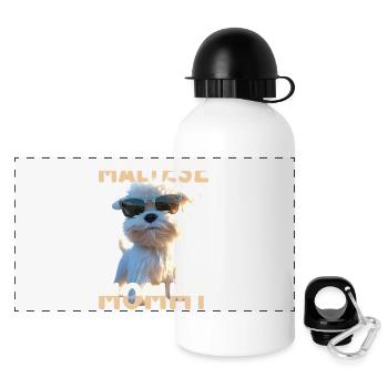 Maltese Mommy Mama Muttertag Mom Süßer Malteser - Panorama Trinkflasche mit Deckel 500 ml - Weiß - Vorne