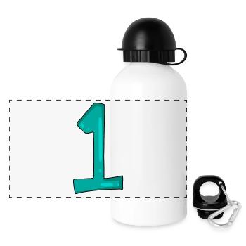 Numéro 1 Numéro Gagnant Premier Gagnant - Gourde panoramique avec couvercle 500 ml - blanc - Devant