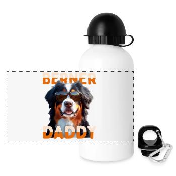 Bernese Mountain Dog Dad Dad Father's Day Bernese Daddy - Panoramic Thermal Bottle with Lid 500 ml - white - Front