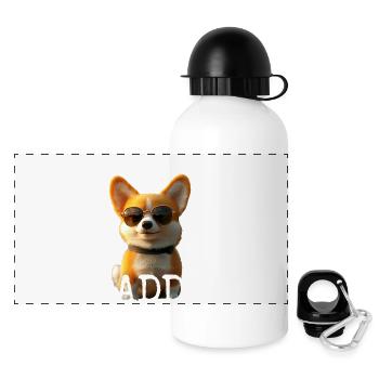 Corgi Daddy Hunde Papa Corgis Vatertag Welsh Corgi - Panorama Trinkflasche mit Deckel 500 ml - Weiß - Vorne