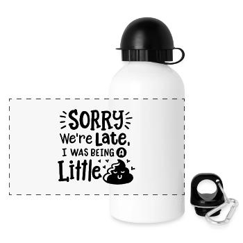 Lustiger sarkastischer Spruch für Kinder - Panorama Trinkflasche mit Deckel 500 ml - Weiß - Vorne