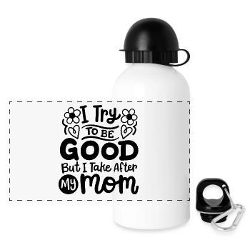 Mutter Tochter Sohn Kinder - Panorama Trinkflasche mit Deckel 500 ml - Weiß - Vorne