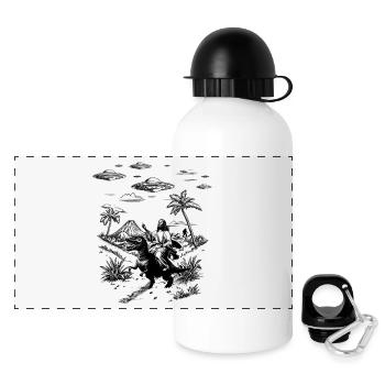 Jesus Dinosaur Meme Humor Religion Fantasy - Panoramic Thermal Bottle with Lid 500 ml - white - Front