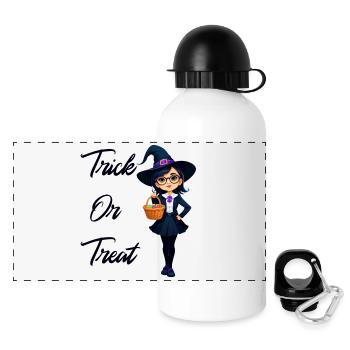 Süßes oder Saures - Panorama Trinkflasche mit Deckel 500 ml - Weiß - Vorne