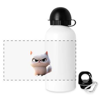 Cat I don't have to give a shit no cats - Panoramic Thermal Bottle with Lid 500 ml - white - Front