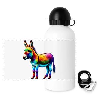 Esel-Maultier - Panorama Trinkflasche mit Deckel 500 ml - Weiß - Vorne