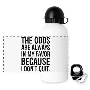 the odds are always in my favor - Panoramic Thermal Bottle with Lid 500 ml - white - Front