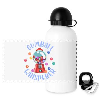 Gumball Whisperer Chewing Gum Retro Bubblegum - Panorama Trinkflasche mit Deckel 500 ml - Weiß - Vorne