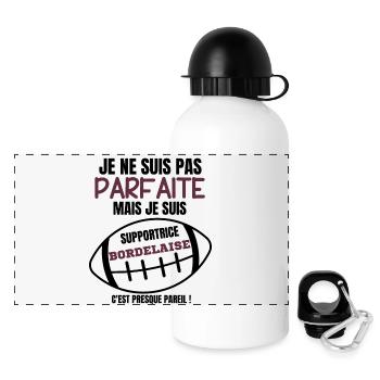 Supportrice Bordelaise Rugby - Gourde panoramique avec couvercle 500 ml - blanc - Devant