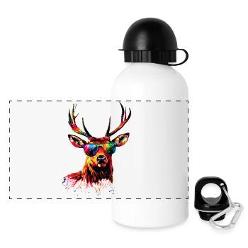 Deer, Antlers, Hunting, Deer, Reindeer, Red Deer, Hunter - Panoramic Thermal Bottle with Lid 500 ml - white - Front