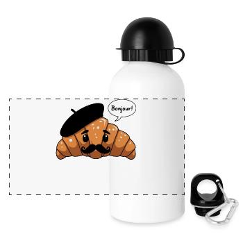 French Croissant - Panoramic Thermal Bottle with Lid 500 ml - white - Front