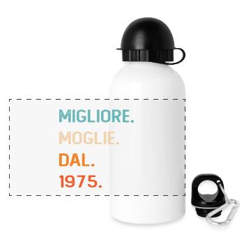 Wife since 1975 - Panoramic Thermal Bottle with Lid 500 ml - white - Front