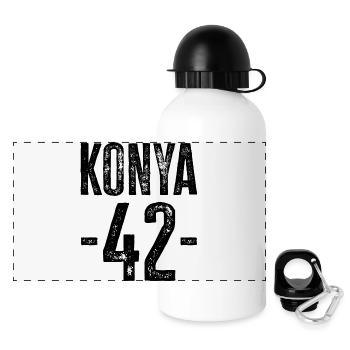 Konya 42 – Traditionen aus Türkiye - Panorama Trinkflasche mit Deckel 500 ml - Weiß - Vorne