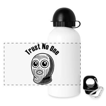 Wide Eyed Criminal - Trust No One Design - Panoramic Thermal Bottle with Lid 500 ml - white - Front
