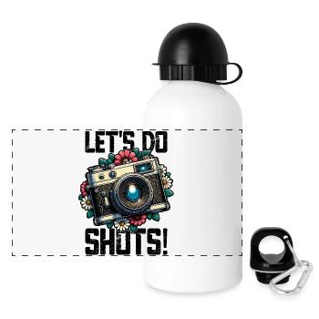 Faisons des prises de vue photographe appareil photo disant pour - Gourde panoramique avec couvercle 500 ml - blanc - Devant