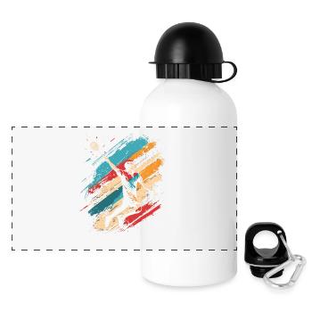 Retro Badminton - Panoramic Thermal Bottle with Lid 500 ml - white - Front