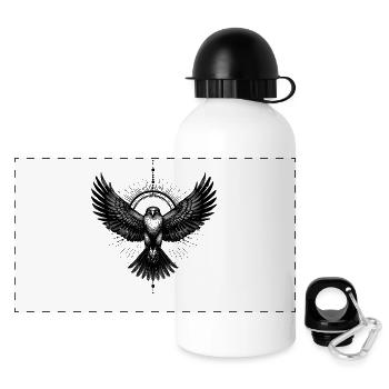 Boho Falcon Bird Bohemian Hawk Spirituality - Panoramic Thermal Bottle with Lid 500 ml - white - Front