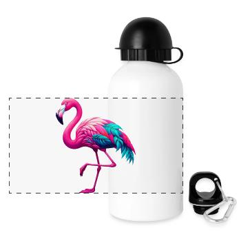 Flamant - Gourde panoramique avec couvercle 500 ml - blanc - Devant