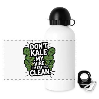 Don't Kale My Vibe Shirt | Funny Vegan Design - Panoramic Thermal Bottle with Lid 500 ml - white - Front