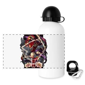 Raijin, Dieu du Tonnerre - Gourde panoramique avec couvercle 500 ml - blanc - Devant