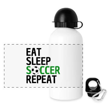 Funny Soccer Design Soccer Lovers - Panoramic Thermal Bottle with Lid 500 ml - white - Front